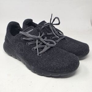 Giesswein Merino Runners Black Gray Wool Mens Shoes 40 Us 9 Lace Up Sneakers